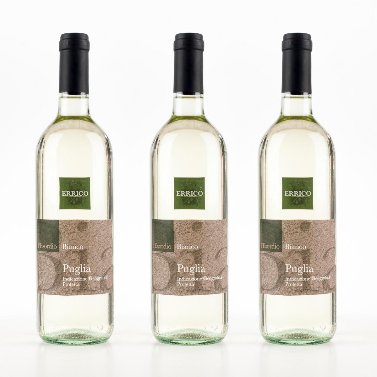 IGP Puglia Bianco „L´Esordio“ - Set bestehend aus: 3 Flaschen Weißwein a 0,75L
